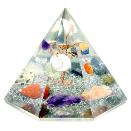 Orgonit-Pyramide mit 7 Seiten – Edelstein-Wunscherfüllungsbaum – 90 mm