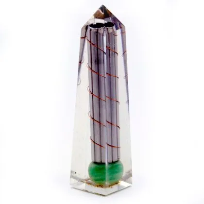 Orgonit-Obelisk Energiepunkt Grüner Aventurin – 11 cm