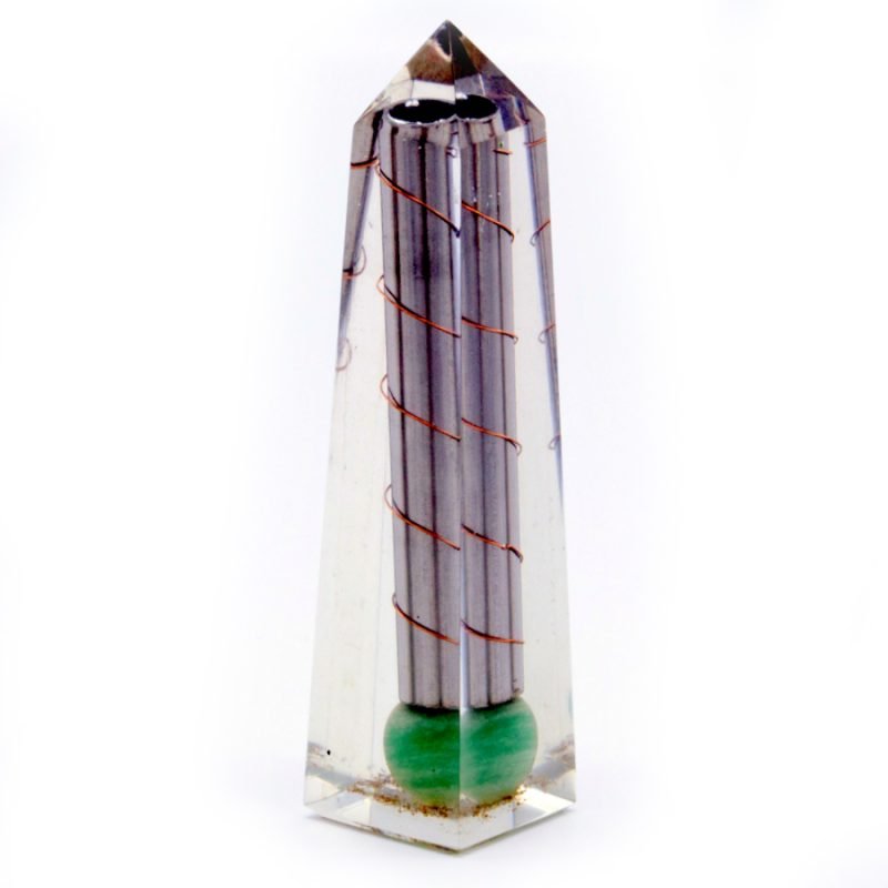 Orgonit-Obelisk Energiepunkt Grüner Aventurin – 110x30 mm