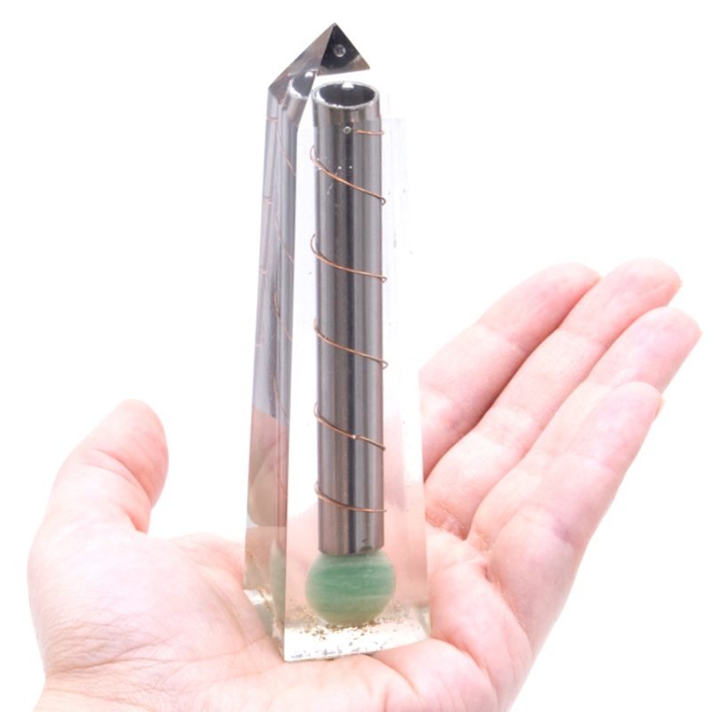 Orgonit-Obelisk Energiepunkt Grüner Aventurin – 110x30 mm - Image 2
