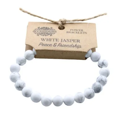 Power Armband – Weißer Jaspis