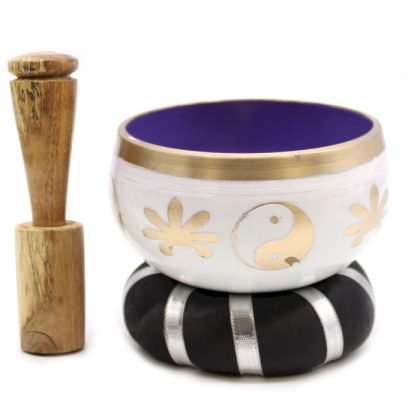 Yin & Yang Klangschalenset – Weiß/Lila 10,7 cm