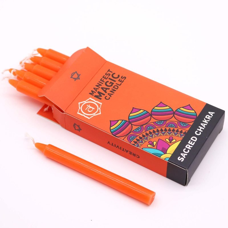 Manifest Magic Kerzen (12er-Set) – Orange – Sakralchakra - Image 2