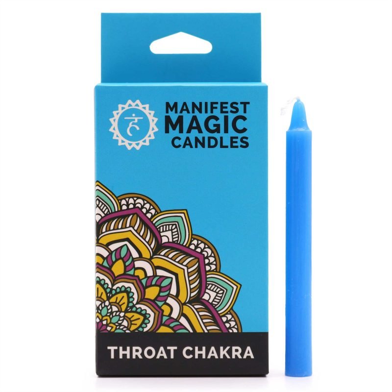 Manifest Magic Kerzen (12er-Set) – Blau – Halschakra