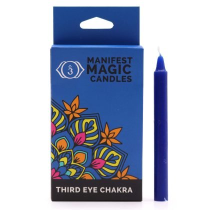 Manifest Magic Kerzen (12er-Set) – Dunkelblau – Drittes Auge