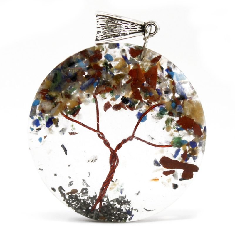 Orgonit-Energie-Anhänger – Runder Amethyst-Baum