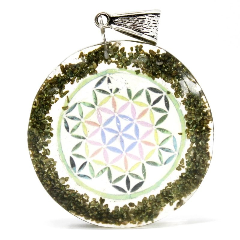 Orgonit-Energie-Anhänger – Greenstone Mandala