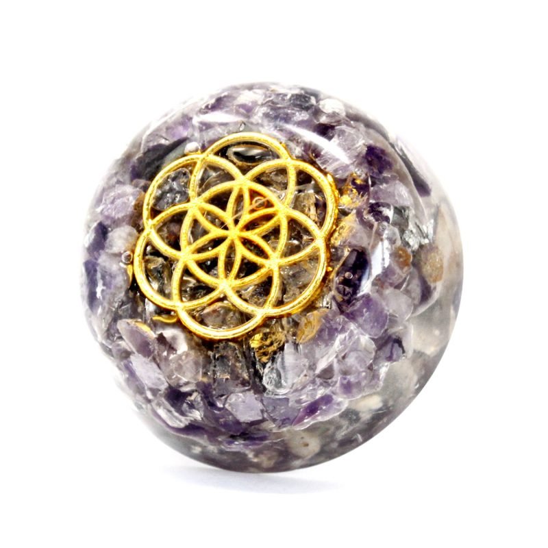 Orgonit-Tischenergie-Set – Kuppel mit Amethyst