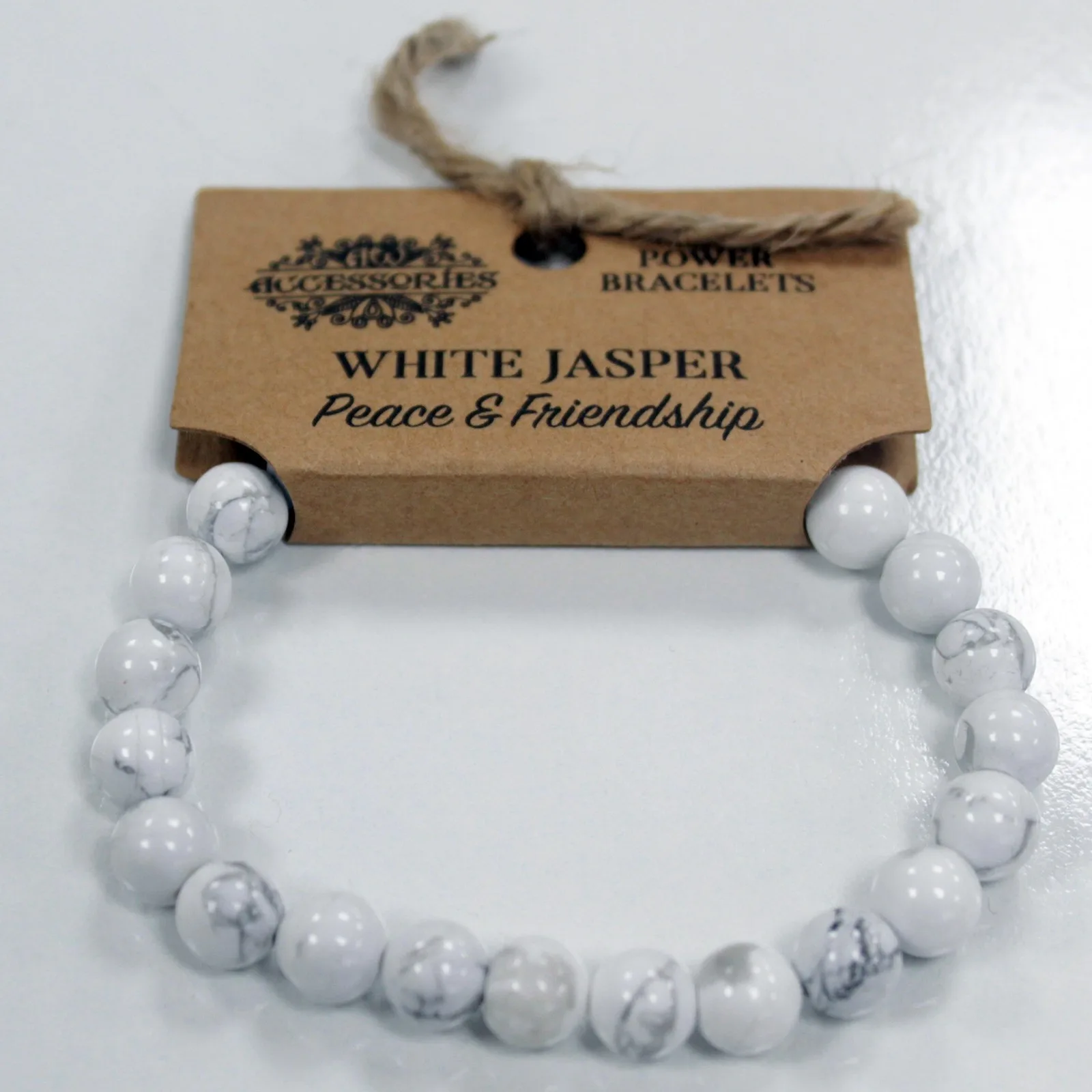 Power Armband – Weißer Jaspis