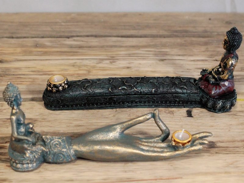 Antiker Buddha – Hand-Räucherstäbchenhalter – Bild 4
