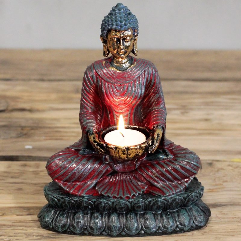 Antiker Buddha – Verehrer Kerzenhalter – Bild 3