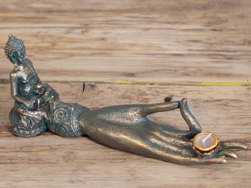 Antiker Buddha – Hand-Räucherstäbchenhalter – Bild 3