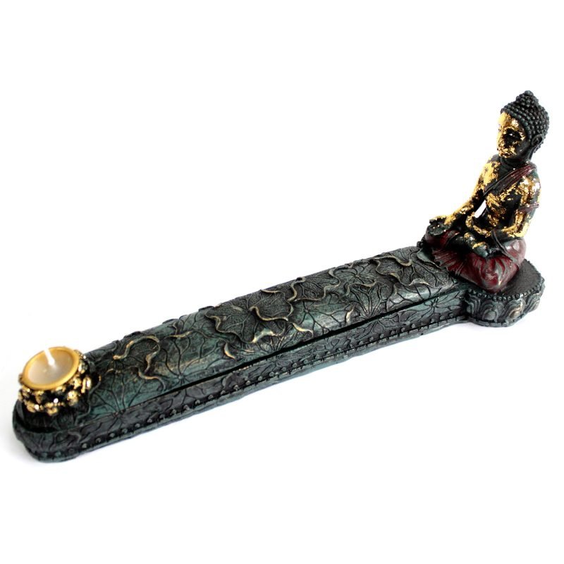 Antiker Buddha – Räucherstäbchenhalter & Box – Bild 2