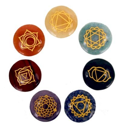 Chakra-Set aus kleinen Steinen (rund)