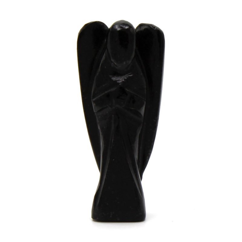 Handgeschnitzter Edelstein-Engel – Schwarzer Achat