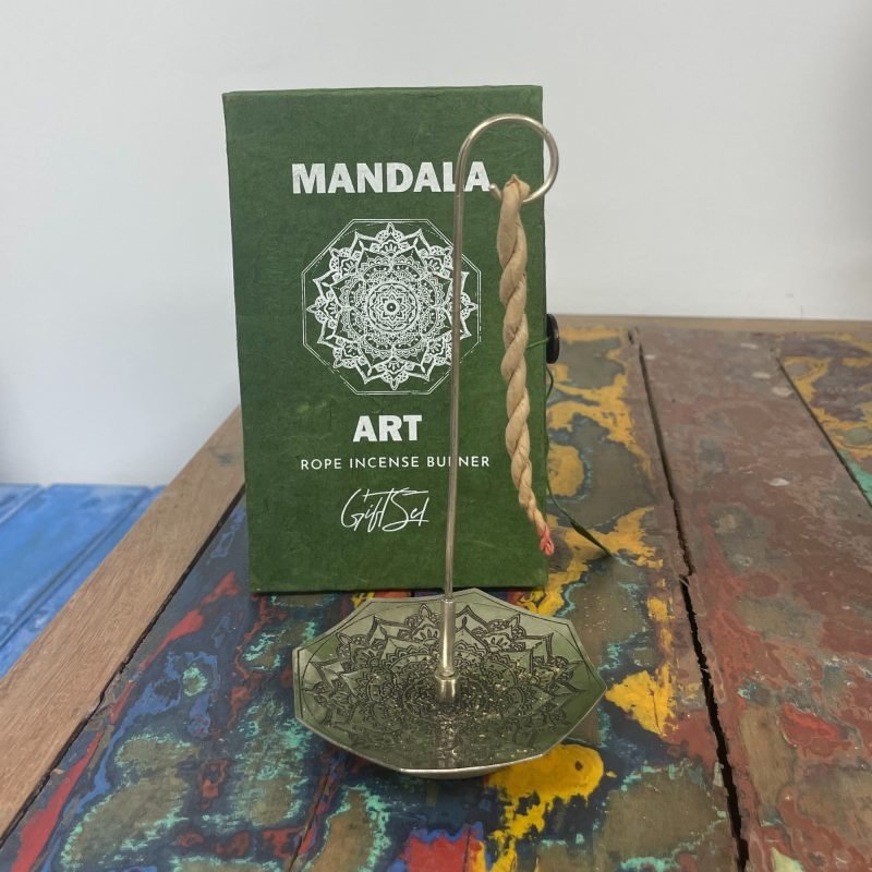 Räucherschnüre und versilberter Halter – Mandala-Blume - Image 2