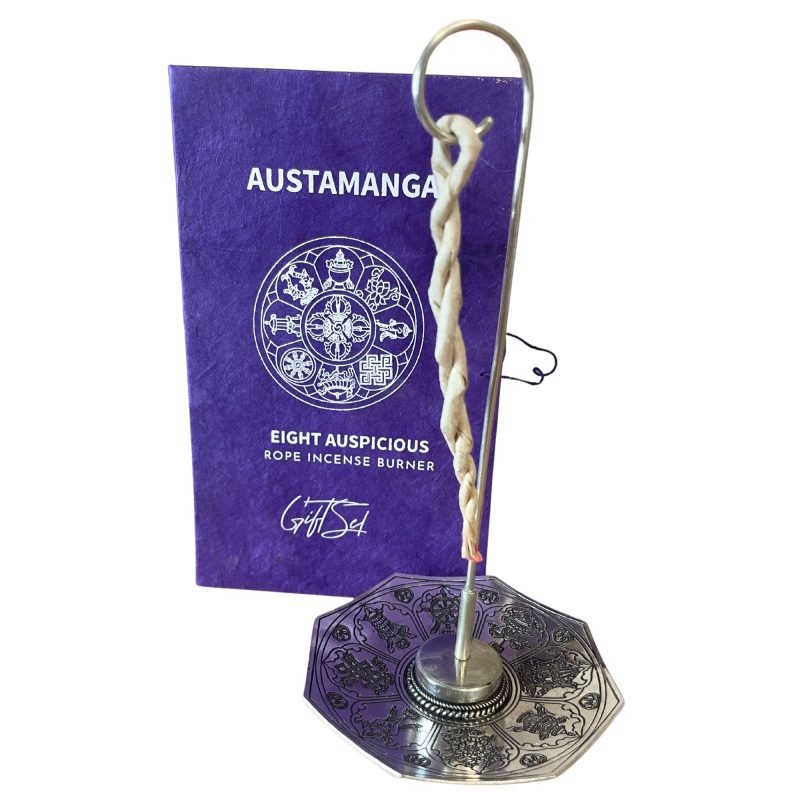Räucherschnüre und versilberter Halter – Astamangal