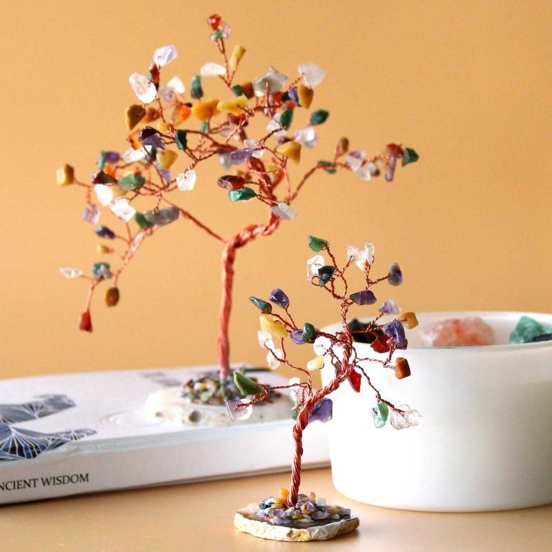 Edelsteinbaum – Mehrere Steine auf natürlichem Achat (35 Steine) - Image 2