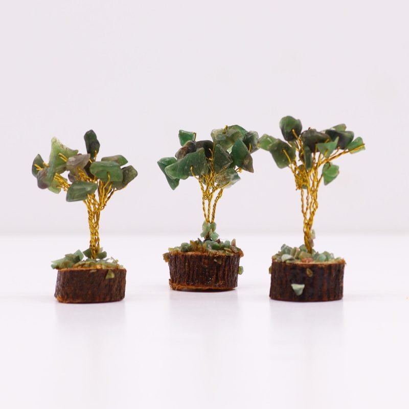 Mini-Edelsteinbaum auf Holz-Basis – Grüner Aventurin (15 Steine) - Image 3