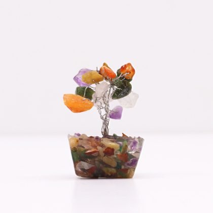 Mini-Edelsteinbaum auf Orgonit-Basis – Mehrere Steine (15 Steine)