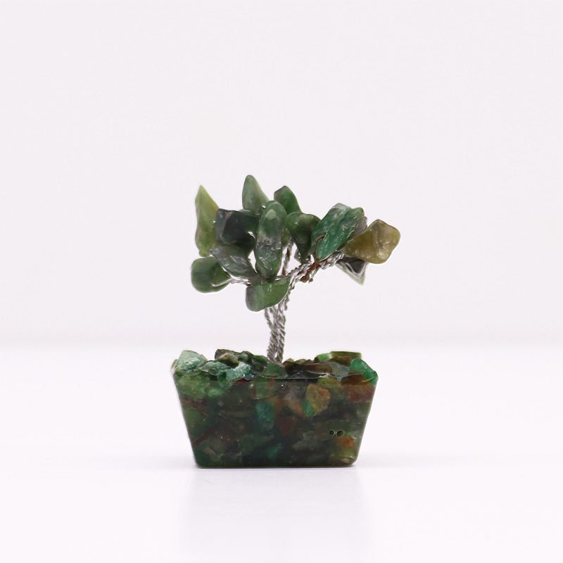 Mini-Edelsteinbaum auf Holz-Basis – Grüner Aventurin (15 Steine) - Image 2