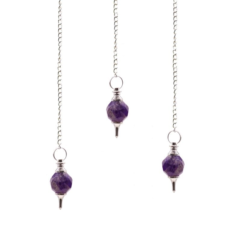 Facettierter Edelstein-Pendel – Amethyst – Bild 3